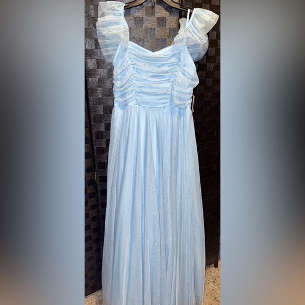 ✨Cinderella Vibes: Baby Blue Glitter Gown | Size 14W✨